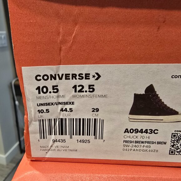 Converse Chuck 70 Distressed Leather 'Fresh Brew' Coffee Brown Men's Size 10.5 - Picture 12 of 12